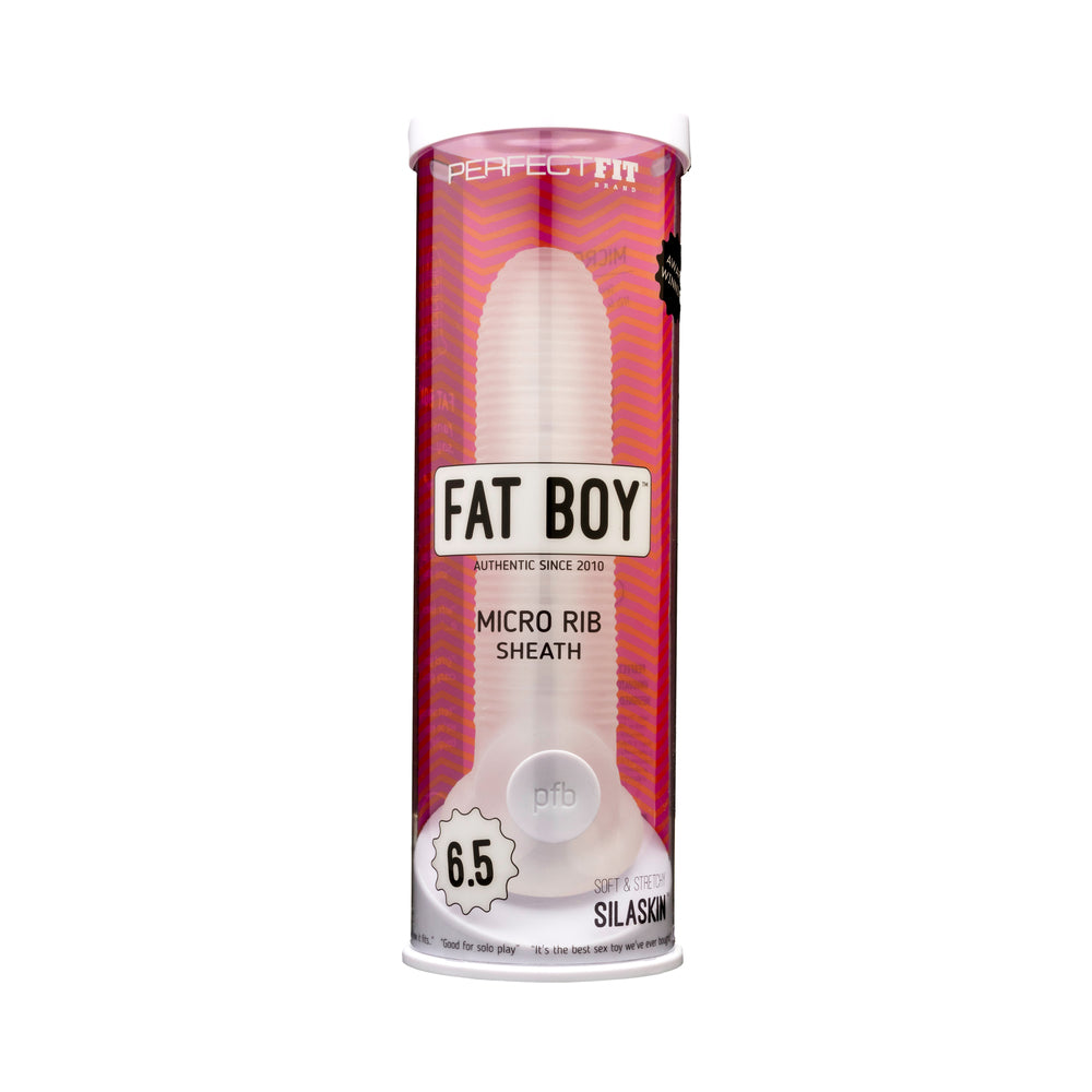 PERFECT FIT - FAT BOY MICRO RIBBED SHEATH 6.5 IN. CLEAR