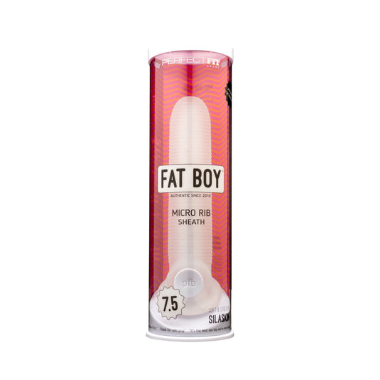 PERFECT FIT - FAT BOY MICRO RIBBED SHEATH 7.5 IN. CLEAR