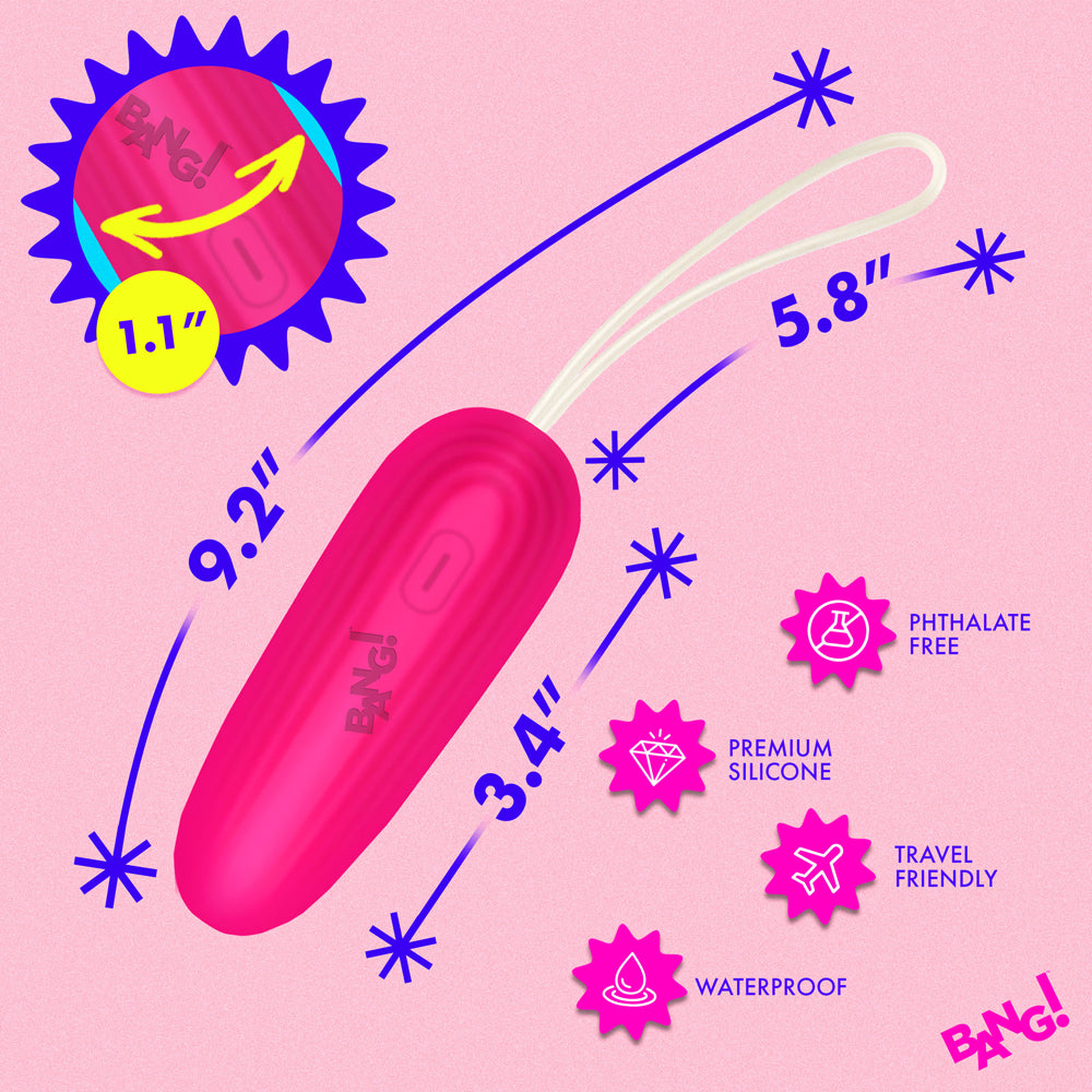 XR BRANDS - BANG! SILICONE VIBRATING EGG PINK