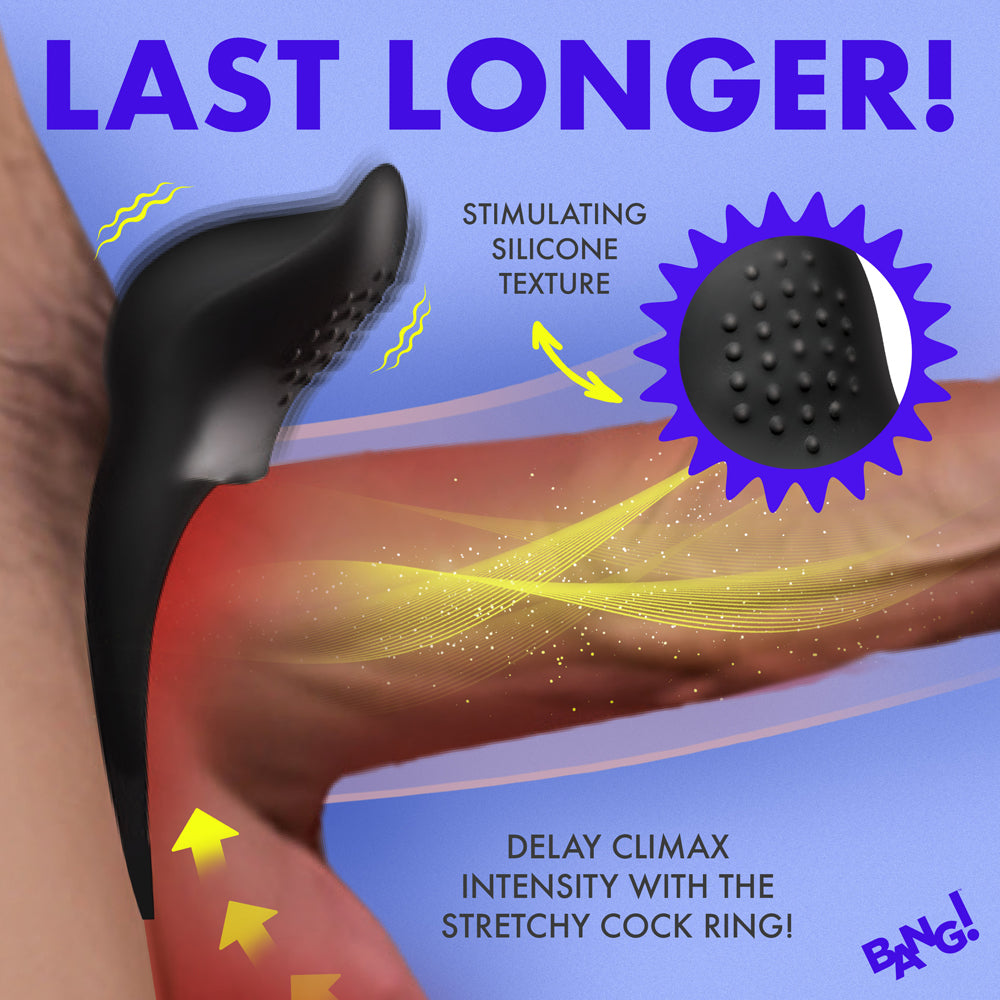 XR BRANDS - BANG! VIBRATING SILICONE COCK RING BLACK