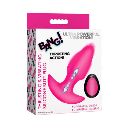 XR BRANDS - BANG! THRUSTING & VIBRATING SILICONE BUTT PLUG