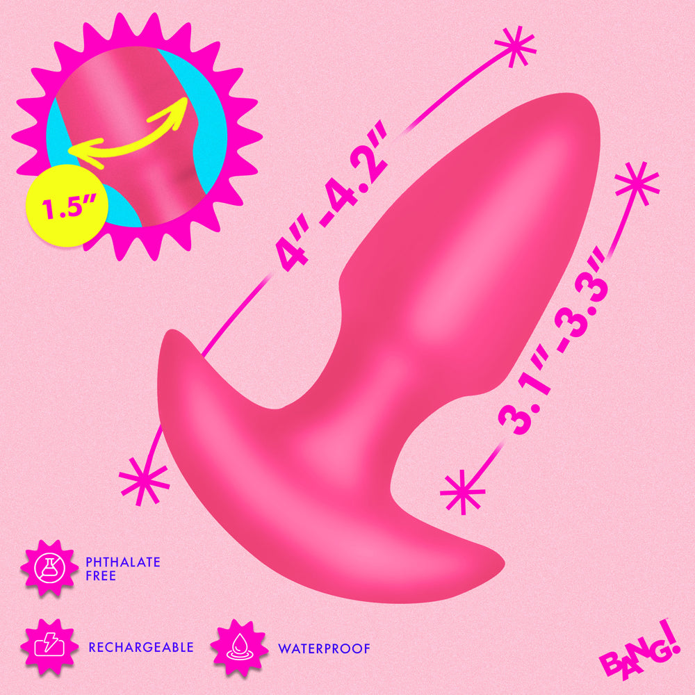 XR BRANDS - BANG! THRUSTING & VIBRATING SILICONE BUTT PLUG