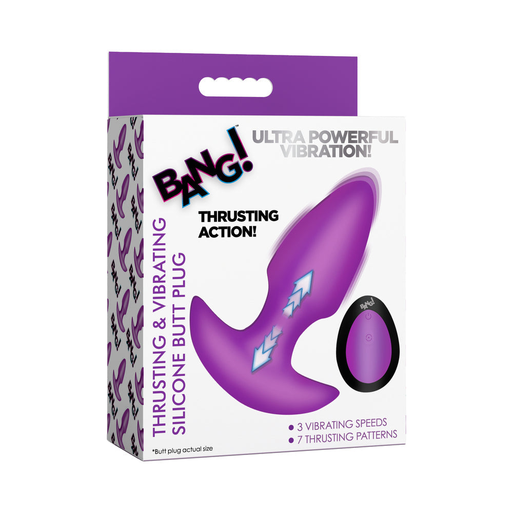 XR BRANDS - BANG! THRUSTING & VIBRATING SILICONE BUTT PLUG