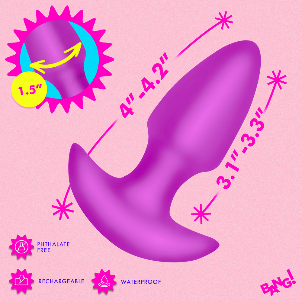 XR BRANDS - BANG! THRUSTING & VIBRATING SILICONE BUTT PLUG