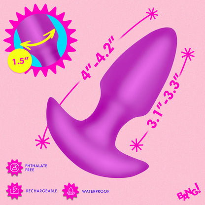 XR BRANDS - BANG! THRUSTING & VIBRATING SILICONE BUTT PLUG