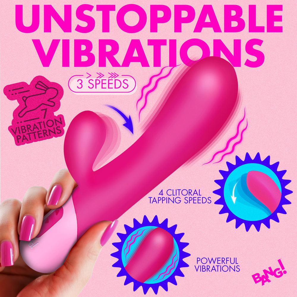 XR BRANDS - BANG! CLIT TAPPING VIBRATING RABBIT PINK