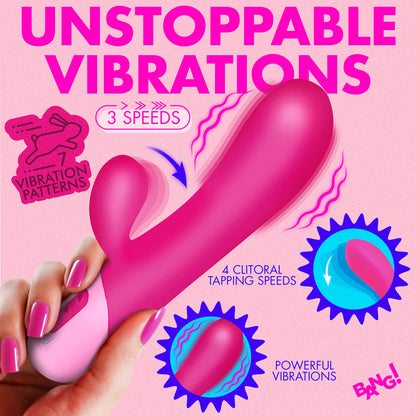 XR BRANDS - BANG! CLIT TAPPING VIBRATING RABBIT PINK