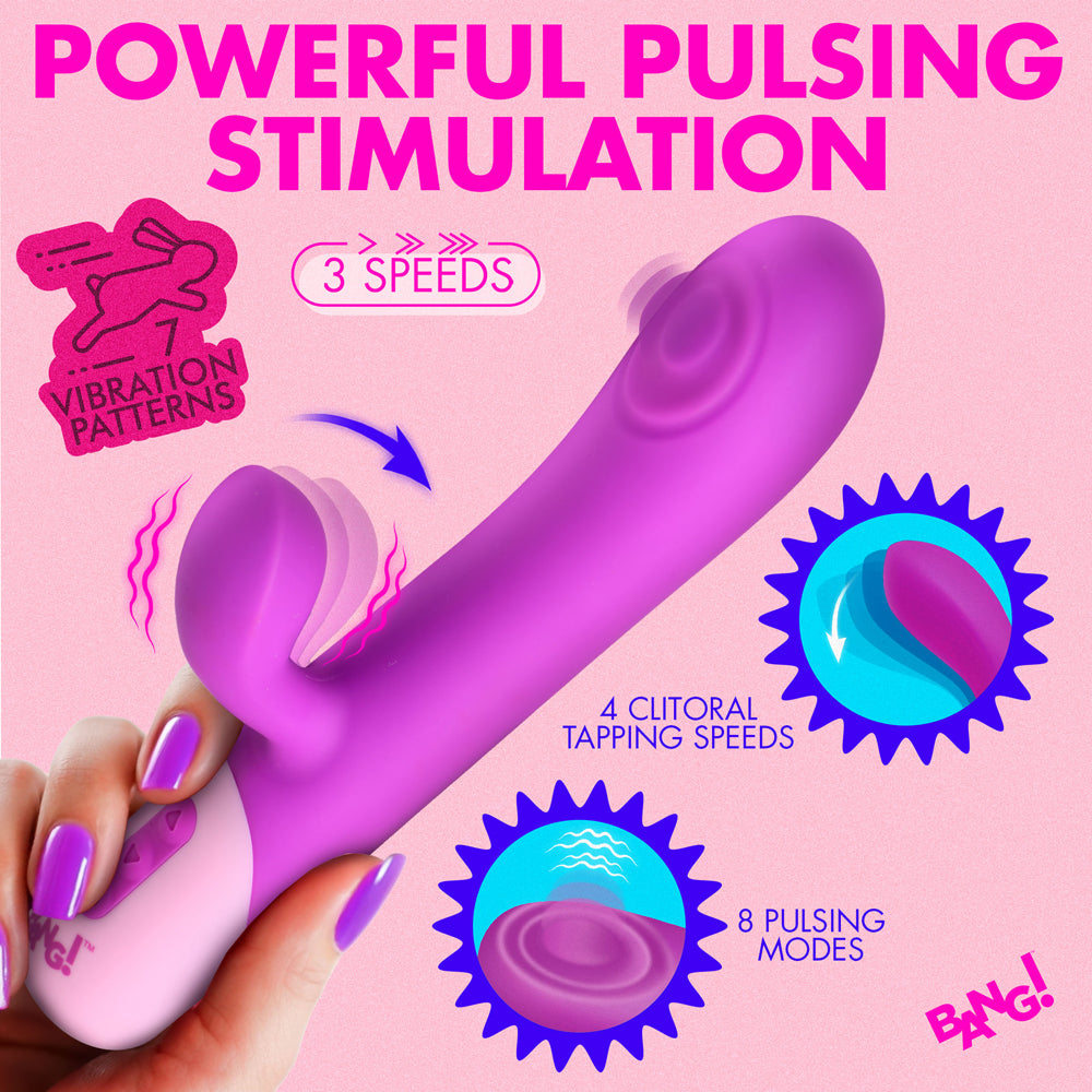 XR BRANDS - BANG! CLIT TAPPING PULSING RABBIT PURPLE