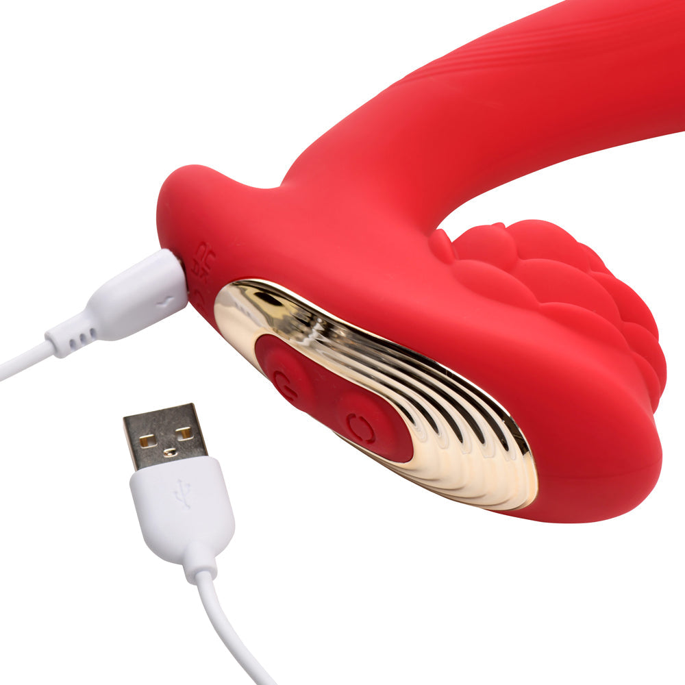 XR BRANDS - BLOOMGASM PETAL TWIRL CLIT MASSAGING SILICONE VIBRATOR