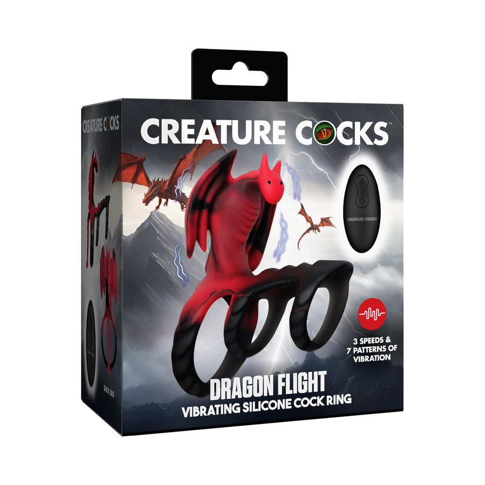XR BRANDS - CREATURE COCKS DRAGON FLIGHT VIBRATING SILICONE COCK RING