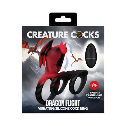 XR BRANDS - CREATURE COCKS DRAGON FLIGHT VIBRATING SILICONE COCK RING