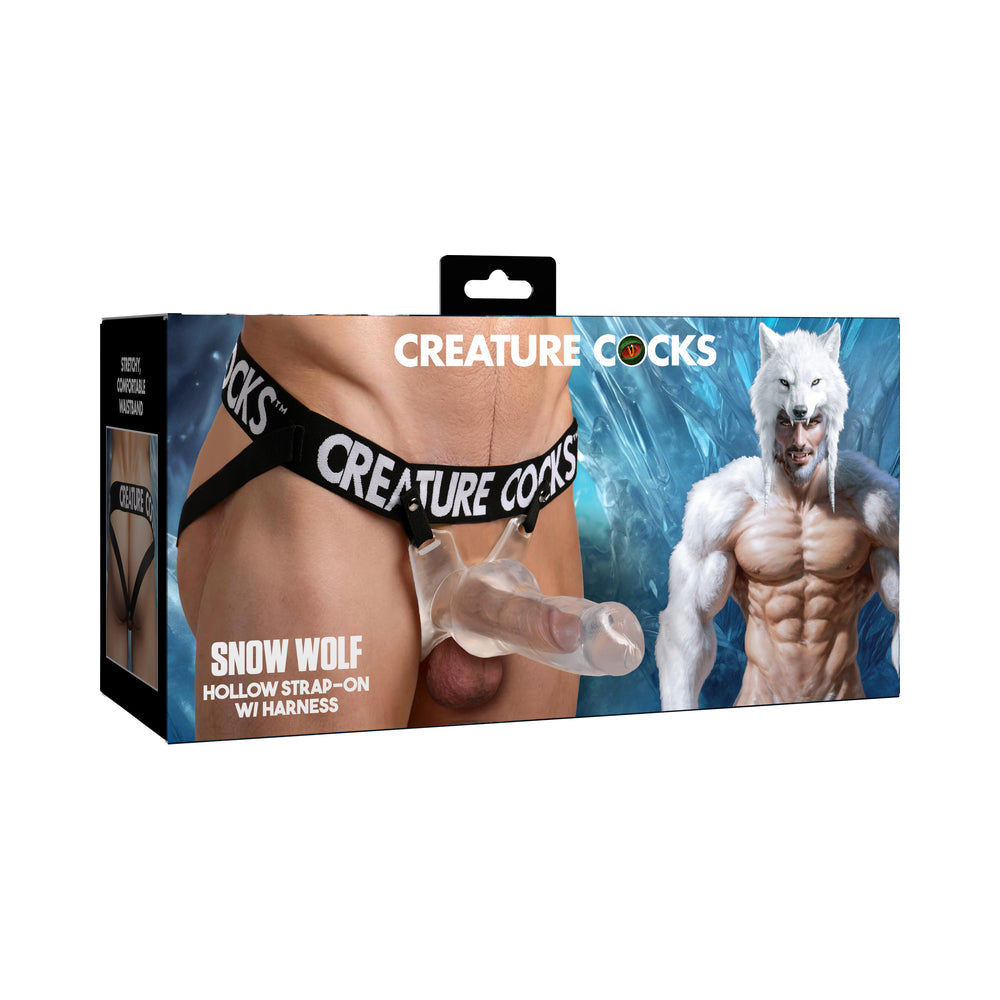 XR BRANDS - CREATURE COCKS SNOW WOLF HOLLOW STRAP-ON WITH HARNESS