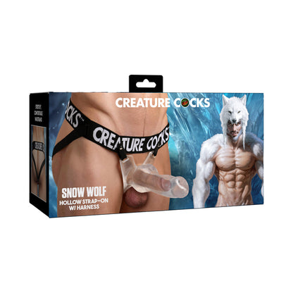 XR BRANDS - CREATURE COCKS SNOW WOLF HOLLOW STRAP-ON WITH HARNESS
