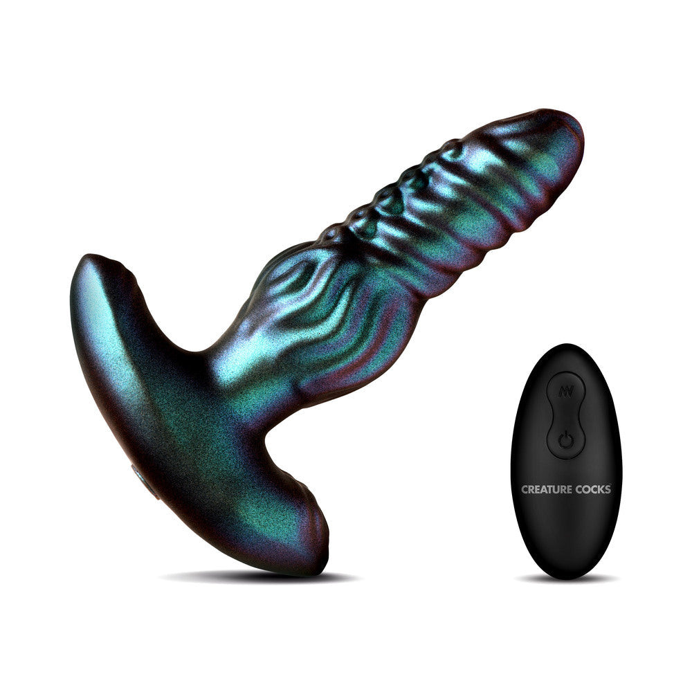 XR BRANDS - CREATURE COCKS OCTO-SQUIRM VIBRATING & SQUIRMING SILICONE ANAL PLUG