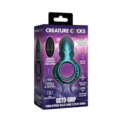 XR BRANDS - CREATURE COCKS OCTO-GRIP VIBRATING SILICONE COCK RING