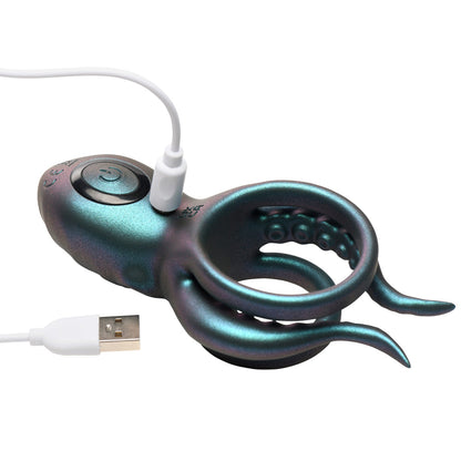 XR BRANDS - CREATURE COCKS OCTO-GRIP VIBRATING SILICONE COCK RING