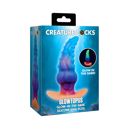 XR BRANDS - CREATURE COCKS GLOWTOPUS GLOW-IN-THE-DARK SILICONE ANAL PLUG