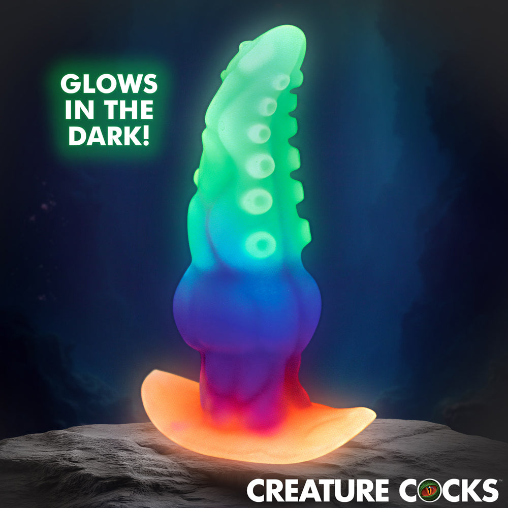 XR BRANDS - CREATURE COCKS GLOWTOPUS GLOW-IN-THE-DARK SILICONE ANAL PLUG