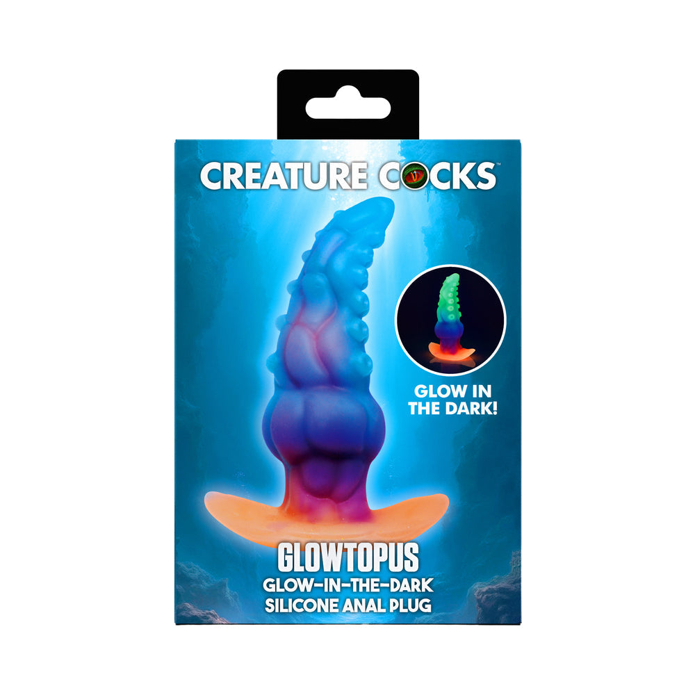 XR BRANDS - CREATURE COCKS GLOWTOPUS GLOW-IN-THE-DARK SILICONE ANAL PLUG
