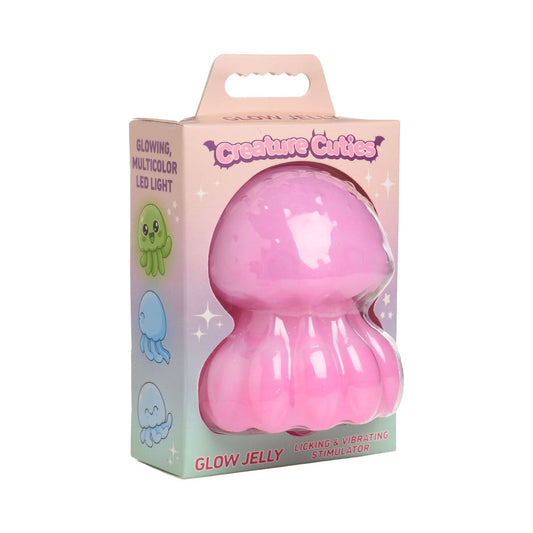 XR BRANDS - CREATURE CUTIES GLOW JELLY LICKING & VIBRATING STIMULATOR