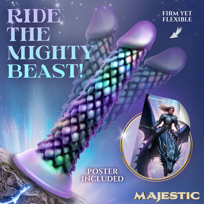XR BRANDS - MAJESTIC ERYNDOR DRAGON SILICONE DILDO