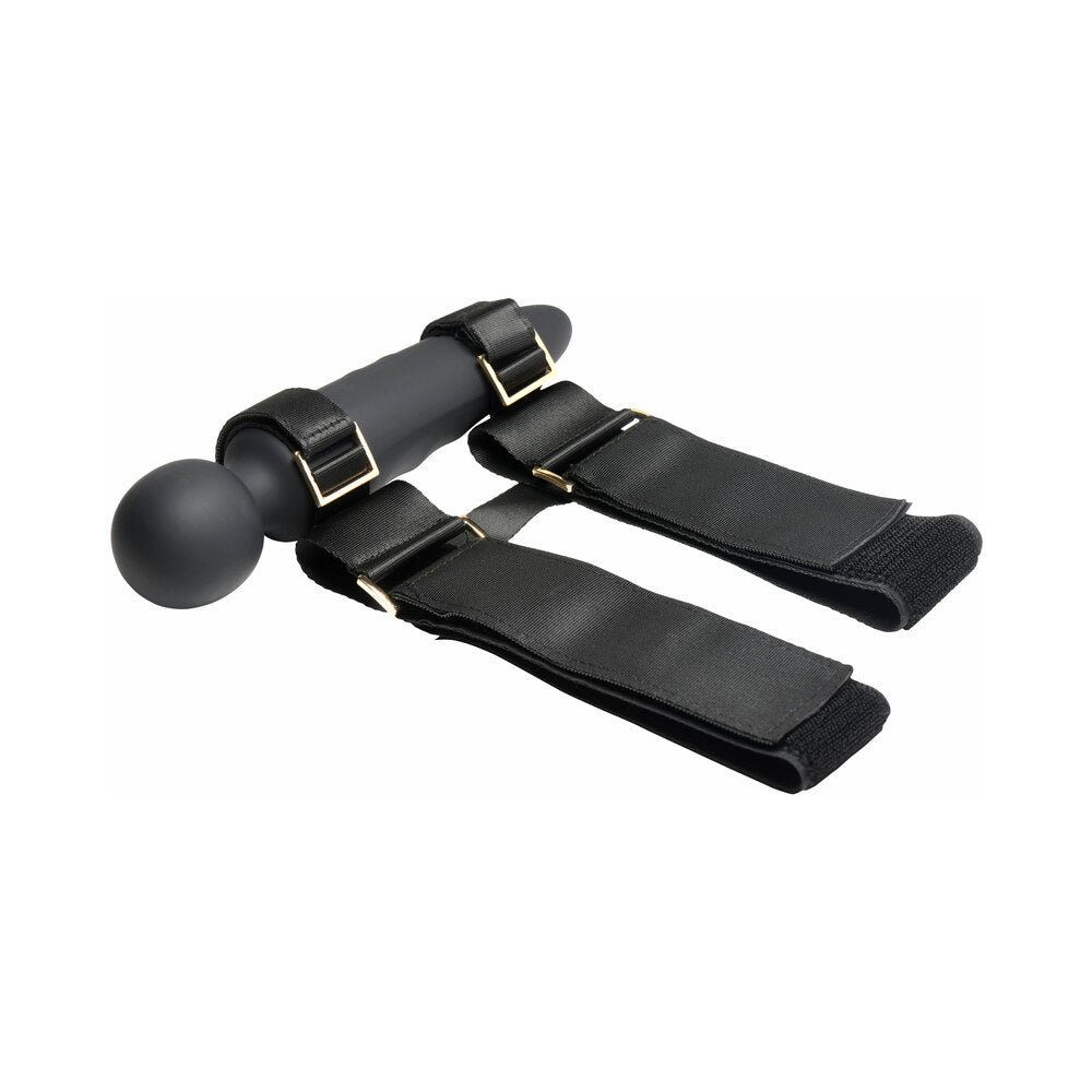 XR BRANDS - MASTER SERIES THUNDERSTICK THIGH STRAP VIBRATING WAND WITH HARNESS