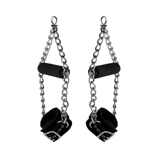 XR BRANDS - STRICT LEATHER FUR LINED NUBUCK SUSPENSION CUFFS WITH GRIP