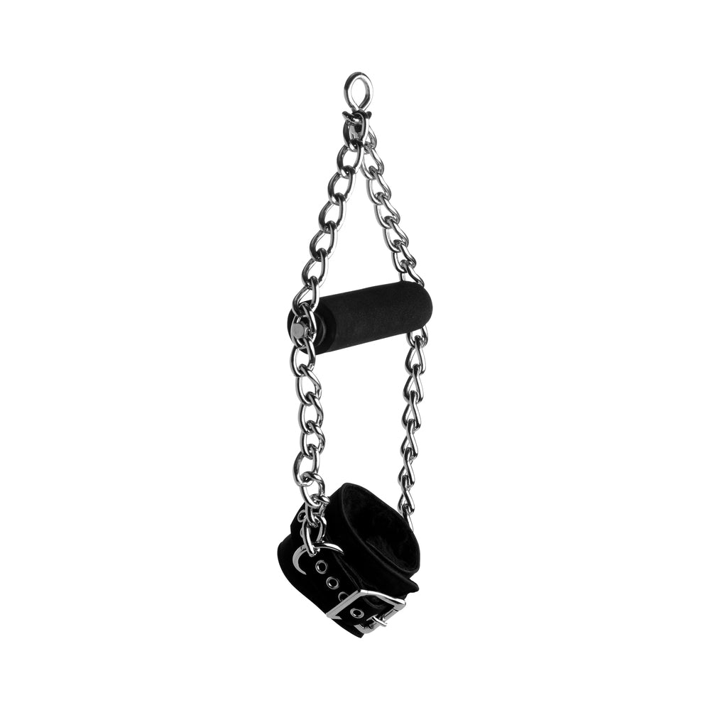 XR BRANDS - STRICT LEATHER FUR LINED NUBUCK SUSPENSION CUFFS WITH GRIP