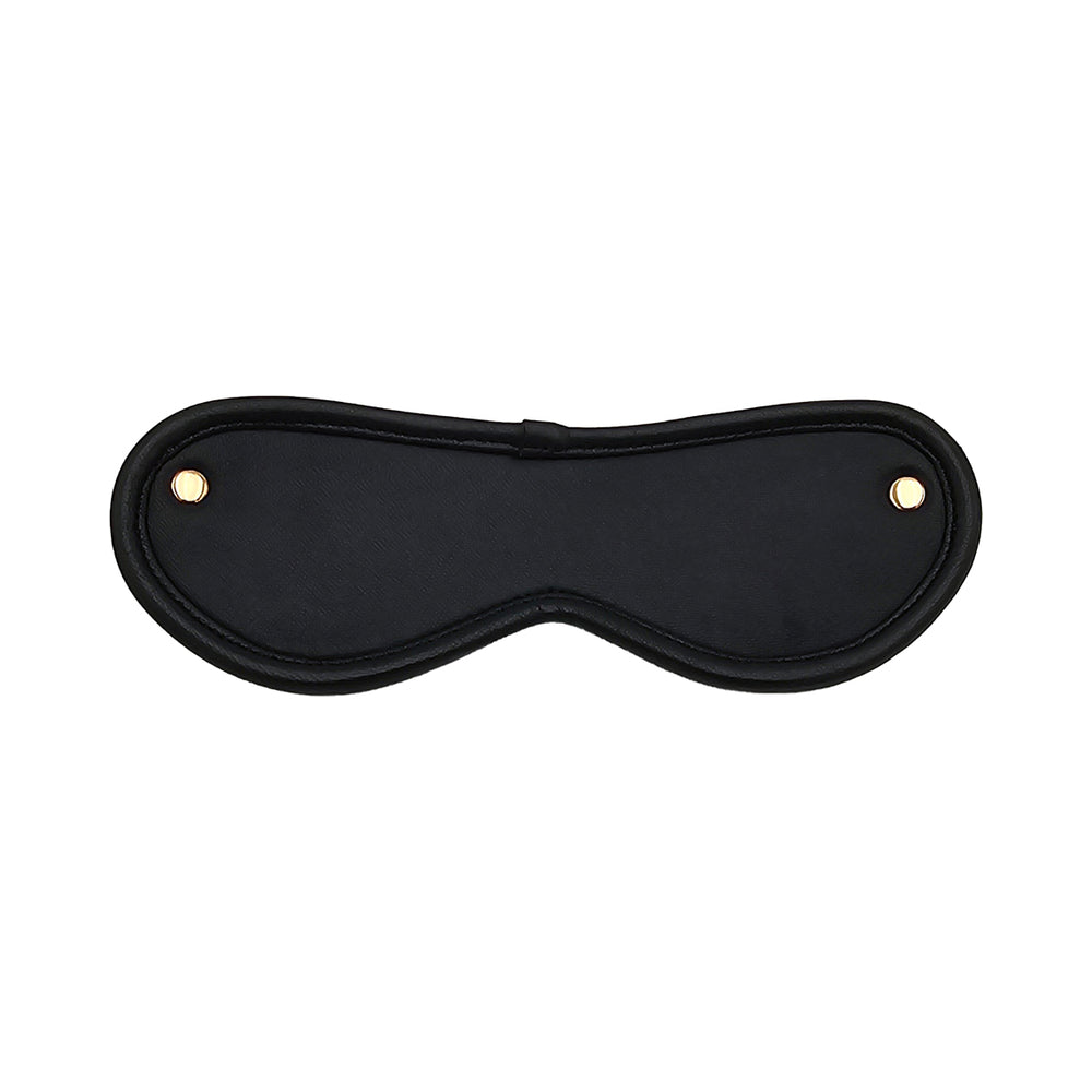 ROUGE GARMENTS - ROUGE LEATHER BLINDFOLD BLACK WITH GOLD ACCESSORIES