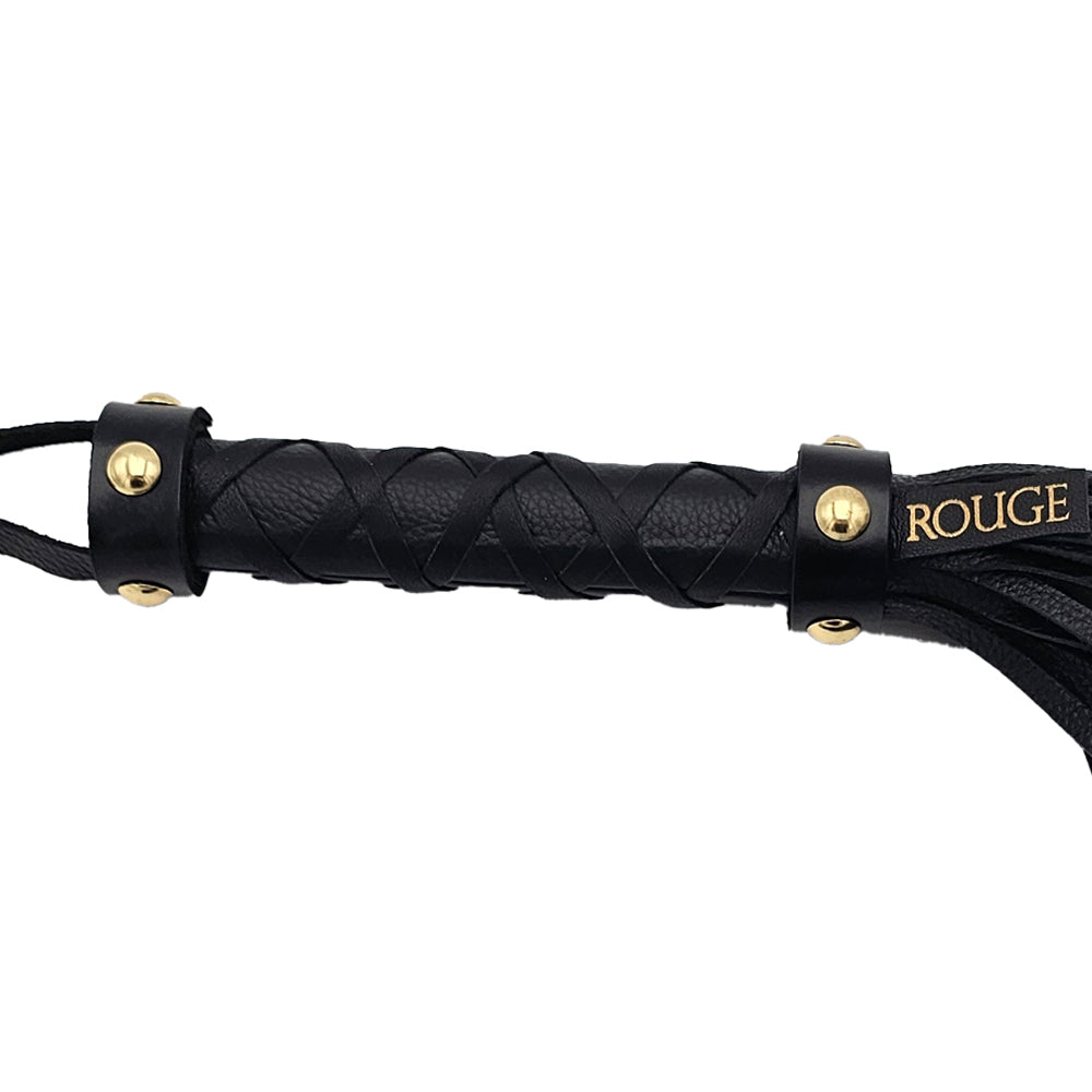 ROUGE GARMENTS - ROUGE LEATHER FLOGGER BLACK WITH GOLD ACCESSORIES