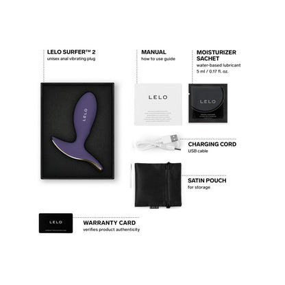 LELO - SURFER 2 UNISEX ANAL VIBRATING PLUG CYBER PURPLE