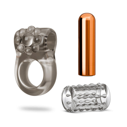 BLUSH - STAY HARD VIBRATING COCK RING SET WITH SLEEVE 1