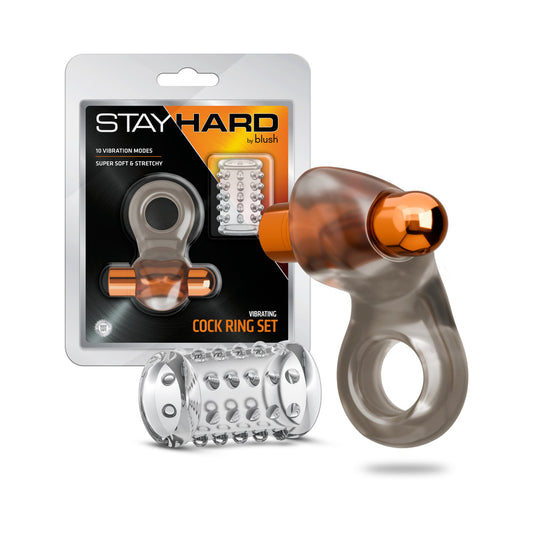 BLUSH - STAY HARD VIBRATING COCK RING SET WITH SLEEVE 2