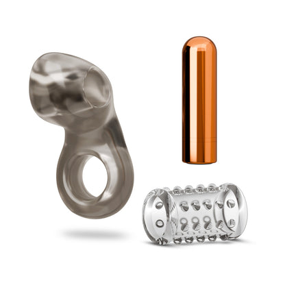 BLUSH - STAY HARD VIBRATING COCK RING SET WITH SLEEVE 2