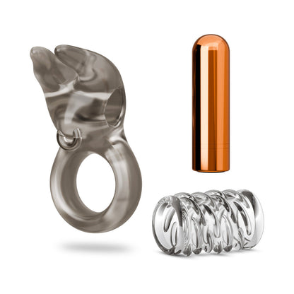BLUSH - STAY HARD VIBRATING COCK RING SET WITH SLEEVE 4