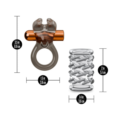 BLUSH - STAY HARD VIBRATING COCK RING SET WITH SLEEVE 4