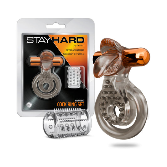 BLUSH - STAY HARD VIBRATING COCK RING SET WITH SLEEVE 5