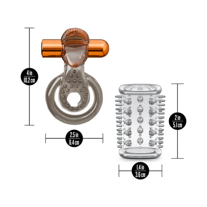 BLUSH - STAY HARD VIBRATING COCK RING SET WITH SLEEVE 5