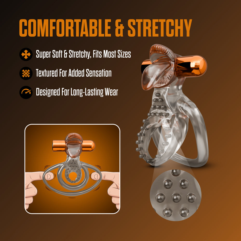 BLUSH - STAY HARD VIBRATING COCK RING SET WITH SLEEVE 5