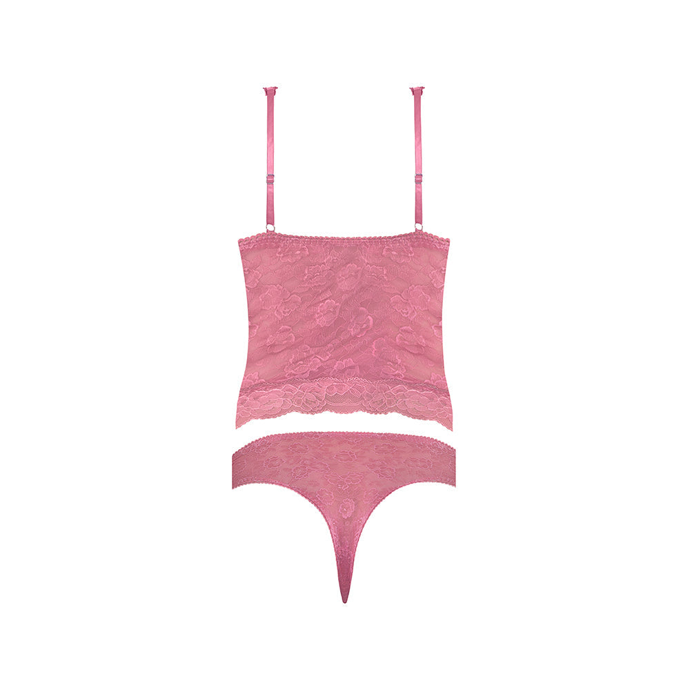 MAGIC SILK - WISTERIA MIST BUSTIER CAMI & THONG SET