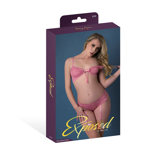 MAGIC SILK - WISTERIA MIST BRALETTE & PANTY WITH REMOVABLE GARTERS
