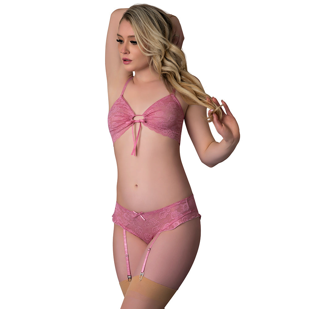 MAGIC SILK - WISTERIA MIST BRALETTE & PANTY WITH REMOVABLE GARTERS