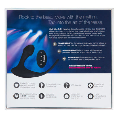 OHMIBOD - CLUB VIBE 3.0H HERO PLUG BLACK