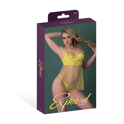 MAGIC SILK - DAFFODIL DREAMS BABYDOLL & G SET