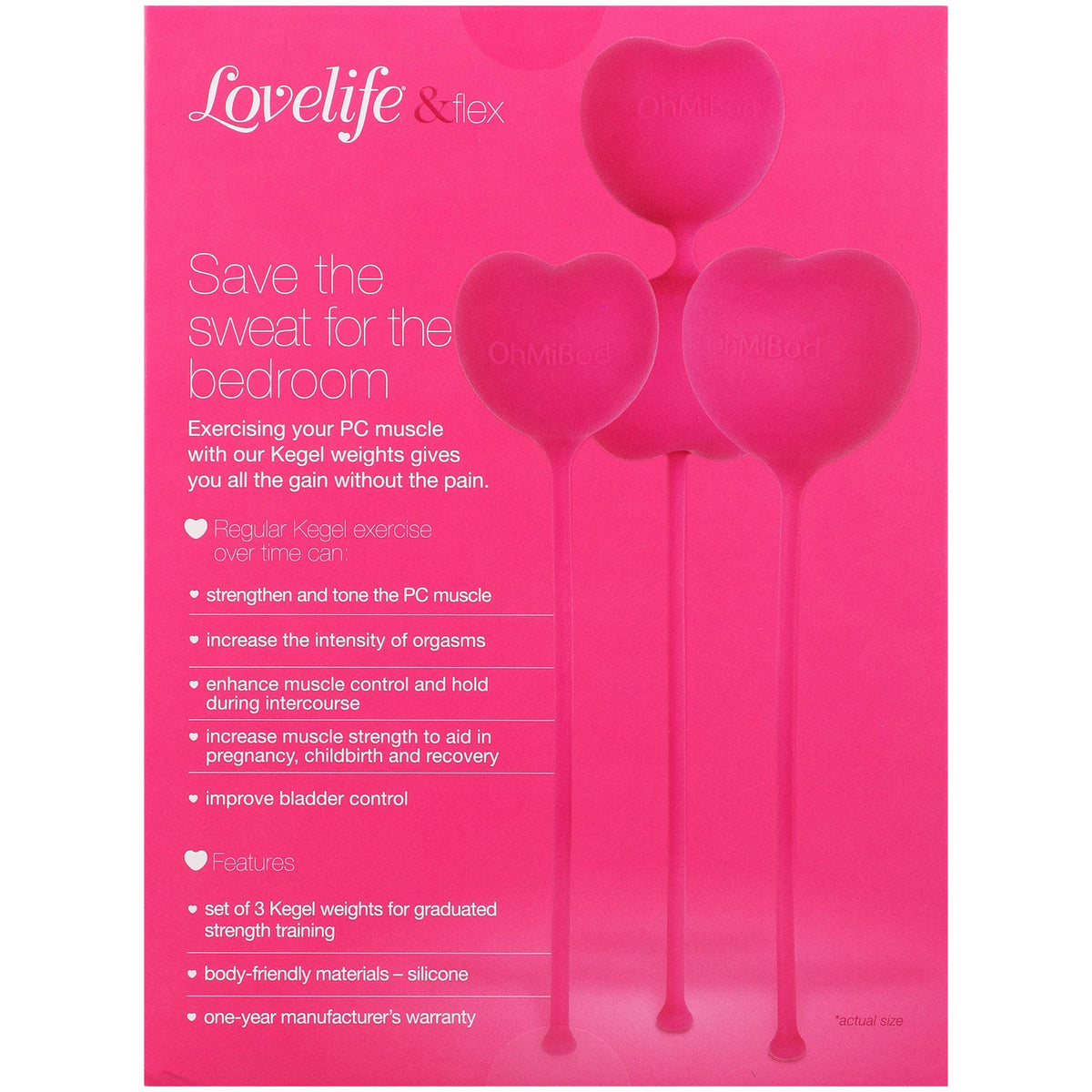 OH MI BOD - LOVELIFE FLEX KEGEL EXERCISER 3-PIECE SET PINK