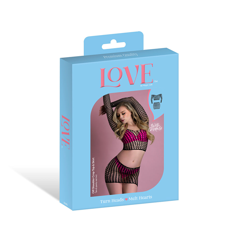 MAGIC SILK - SEAMLESS OFF SHOULDER CROP TOP & SKIRT