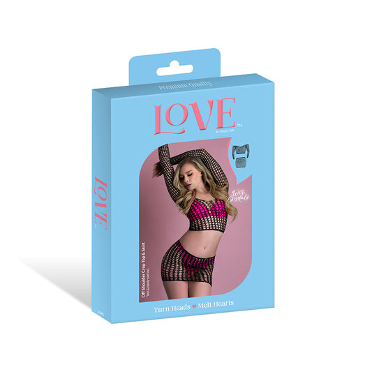 MAGIC SILK - SEAMLESS OFF SHOULDER CROP TOP & SKIRT