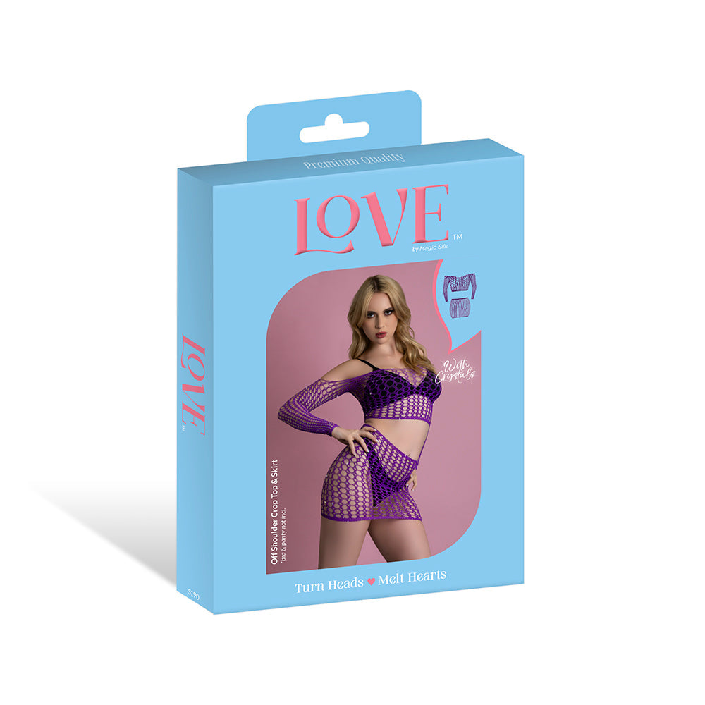 MAGIC SILK - SEAMLESS OFF SHOULDER CROP TOP & SKIRT