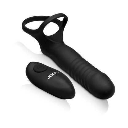 CURVE NOVELTIES - JOCK ENHANCERS DOUBLE THRUST THRUSTING & VIBRATING DOUBLE PENETRATION C-RING W/ REMOTE