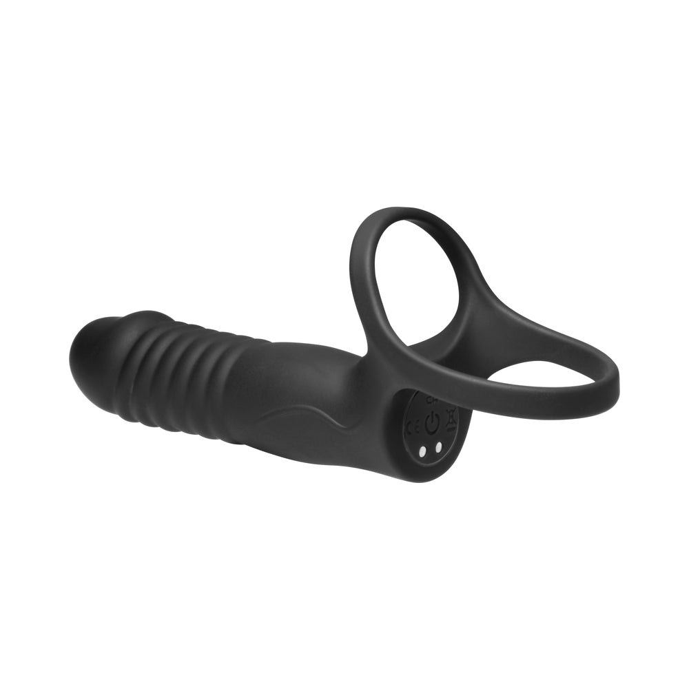CURVE NOVELTIES - JOCK ENHANCERS DOUBLE THRUST THRUSTING & VIBRATING DOUBLE PENETRATION C-RING W/ REMOTE
